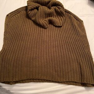 Olive Cowl Neck Sleeveless sweater